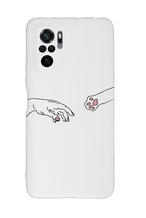 Xiaomi Redmi Note 10 Uyumlu Hand And Paw Desenli Premium Silikonlu Lansman Telefon Kılıfı MCRDMNT10TSL102