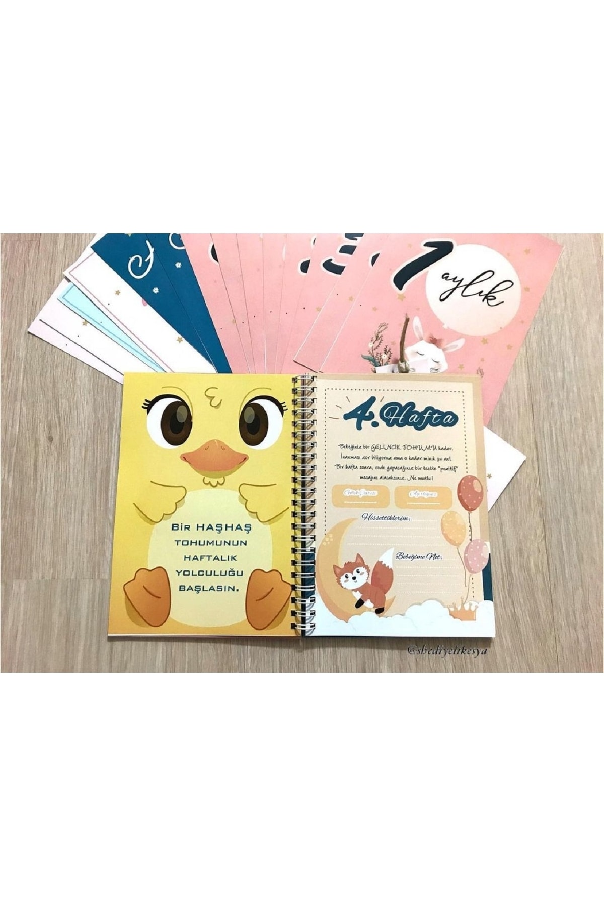 sandal hediyelik Hamilelik Ve Anne Bebek Günlüğü / Bebek Anı Defteri / Anı Kartları Hediye / Kişiye Özel Tasarım fotoğrafı 5 (önizleme)