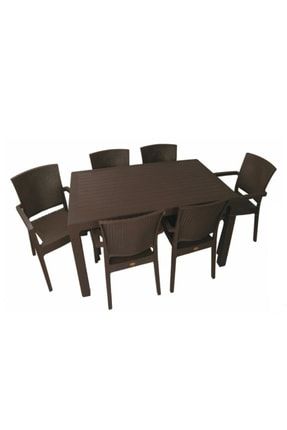 Zeugma Rattan 6' Lı Masa Sandalye Takımı (kahverengi) ZEUGKHV