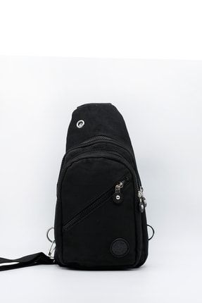 Unisex Siyah Su Geçirmez Krinkıl Çapraz Askılı Bel Omuz Çanta Seyahet Günlük Bodybag RZ-00000058