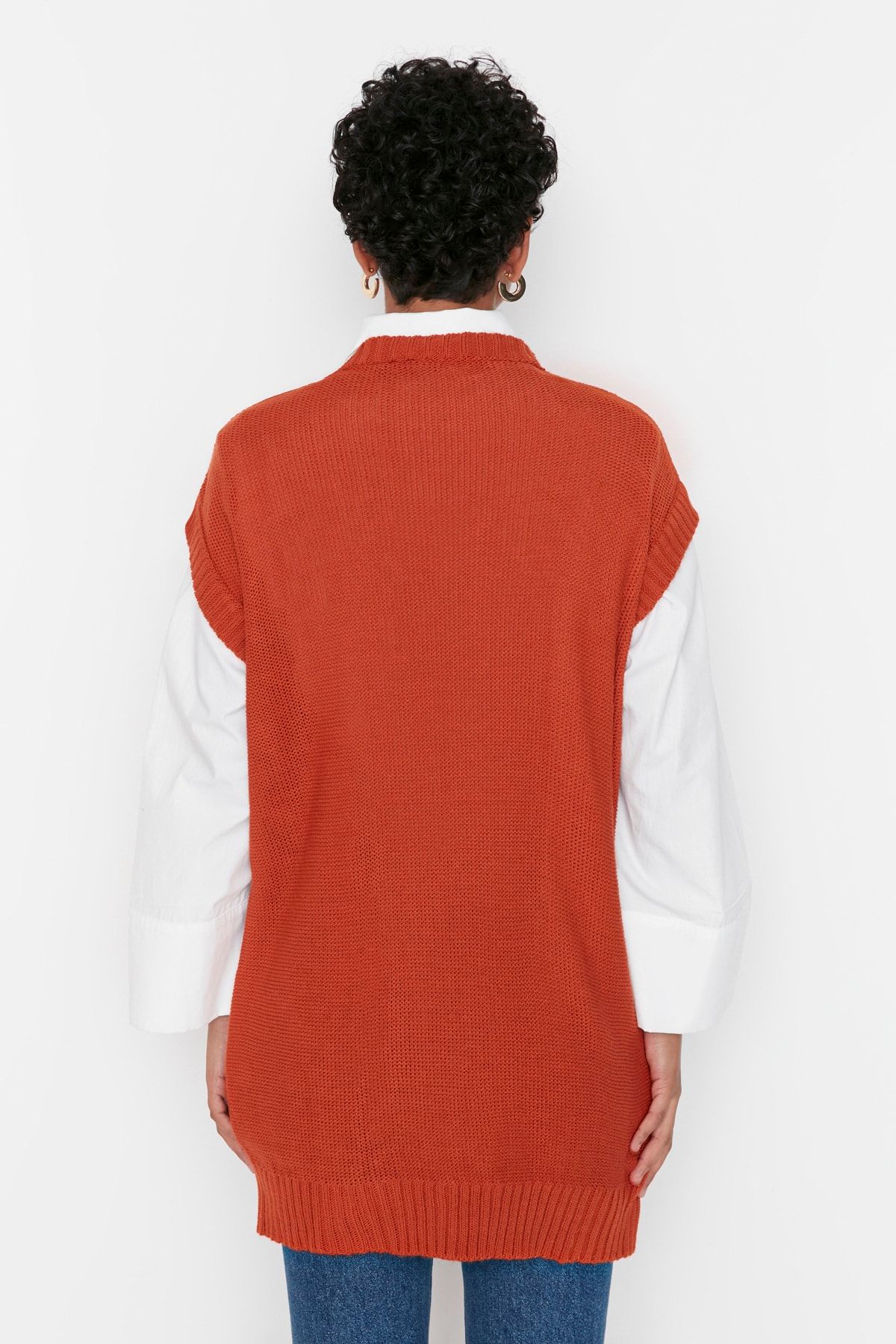 Trendyol Modest Pullover Weste Braun Regular Fit Fast ausverkauft