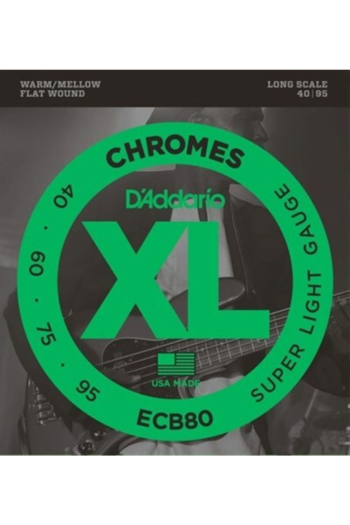 Daddario-Ecb80 كرومز باس Light40-95 سلسلة طويلة النطاق سلسلة الغيتار باس 040-095 1
