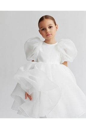 Kız Çocuk Bella Model Beyaz Elbise TYC00467271004