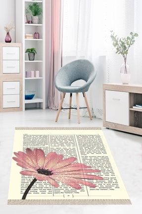 Gazete Papatya Çiçek Desenli Dijital Baskı Yıkanabilir Modern Salon Halı Ve Yolluk BFOFLW8