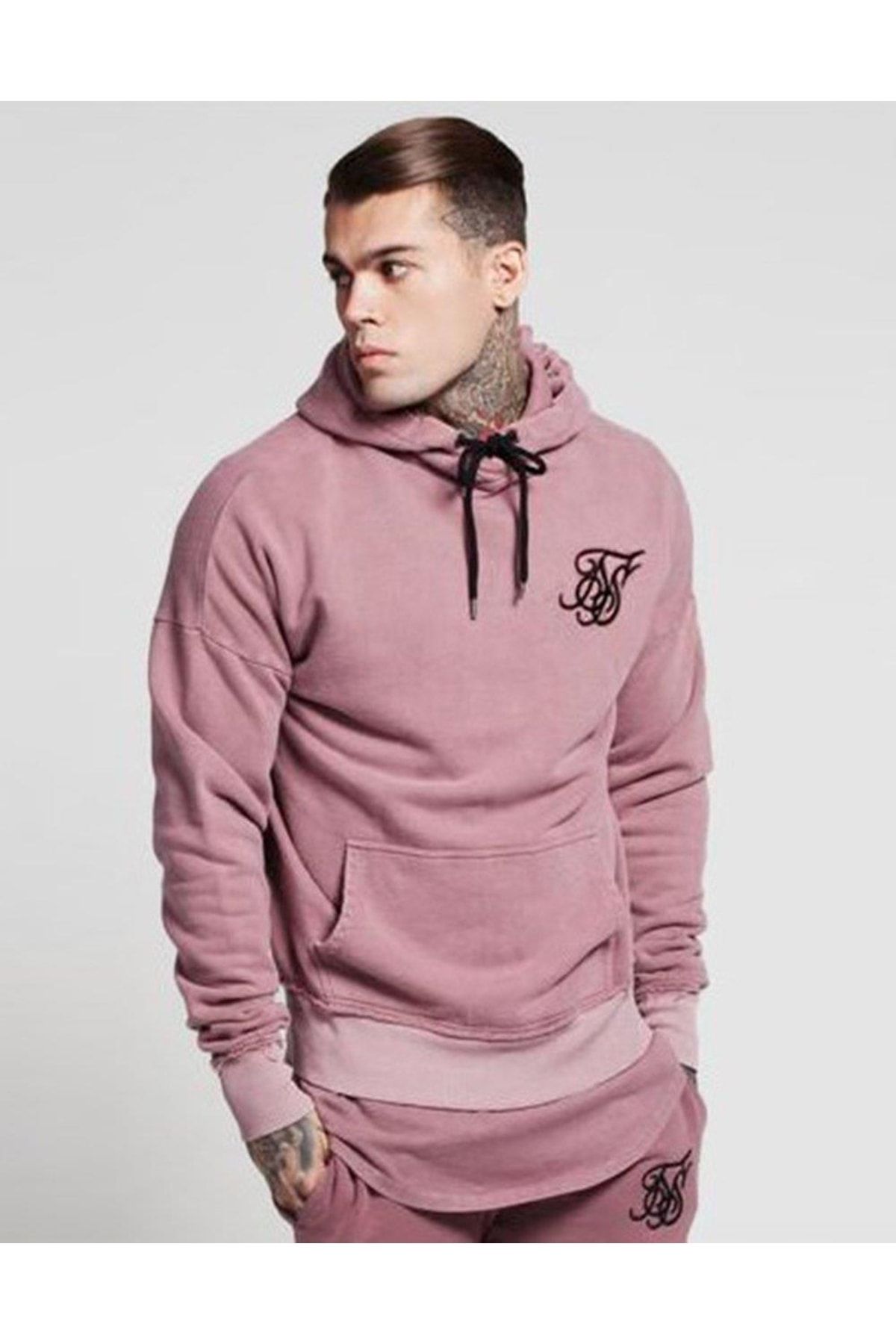 Siksilk Pink Shoulder Slim Fit Hoodie Sweatshirt Trendyol