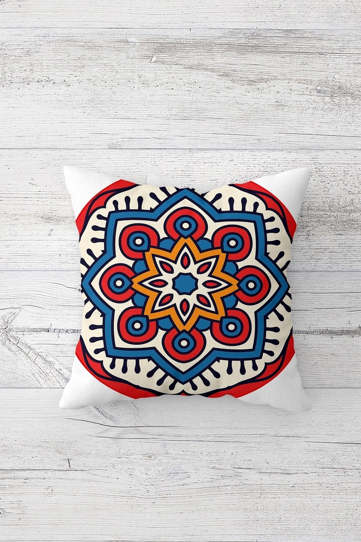 on the clouds-Red Pattern Mandala One Side Printed Hidden Zipper Pillow Case Throw Pillow Sofa Pillow Case 1