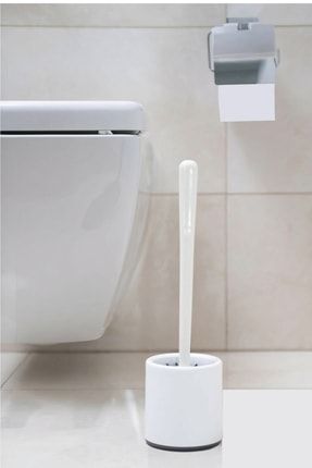 Arispa Antibakteriyel Silikon Uçlu Kir Tutmaz Tuvalet Fırçası Seti-klozet Temizleme Fırça-beyaz Gri RSPS-092