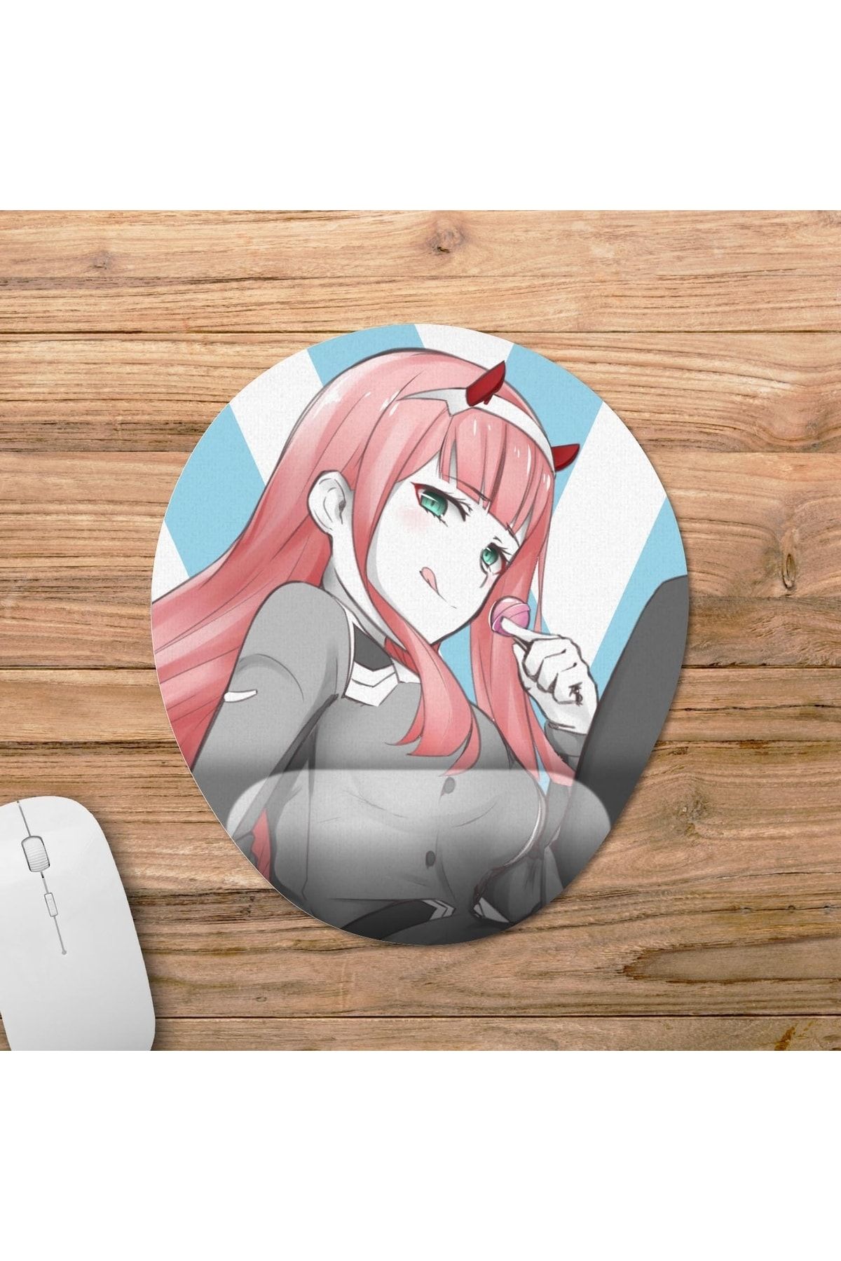 Pixxa-Darling in the Franxx - Zero Two Mousepad with Wrist Support Model - 3 1