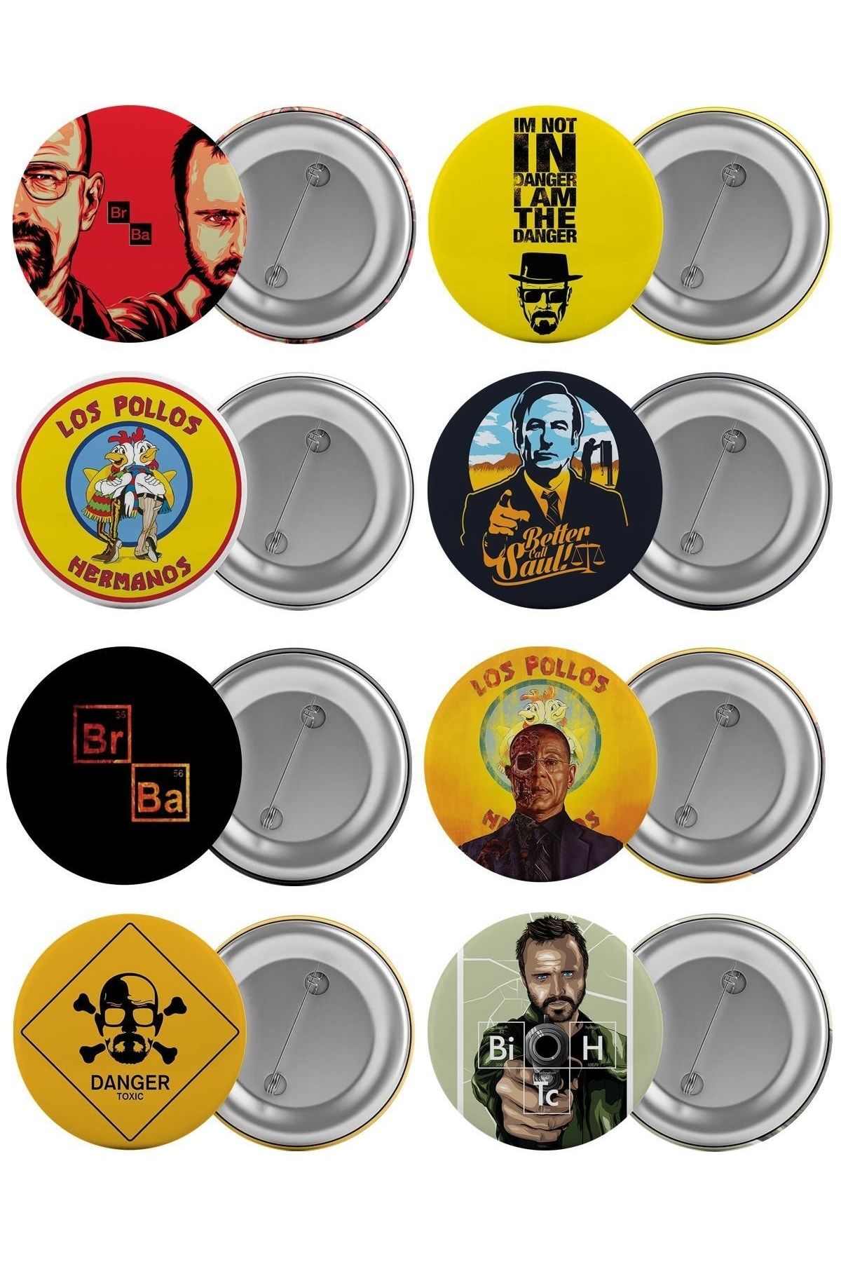 Saturn Set De Insigne Breaking Bad Bag 8 Piese Cea Mai Mare Dimensiune 5,8 Cm Broșă Cu Ace Unisex - One Size