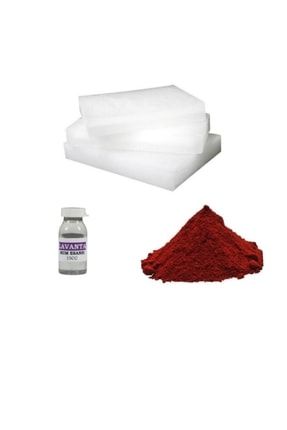 Parafin 1kg- Kırmızı Mum Boyası- Lavanta Esansı ( Mum Yapım Malzemeleri ) CMD000008008