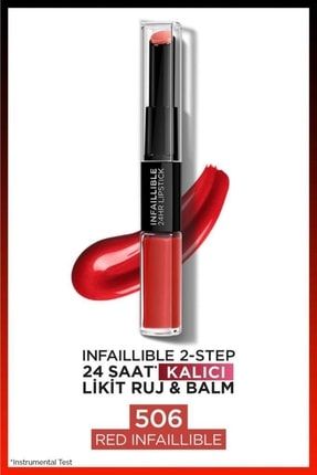 Infaillible 2-step 24 Saat Kalıcı Likit Ruj & Balm - 506 Red Infaillible INF24HRJ2STP