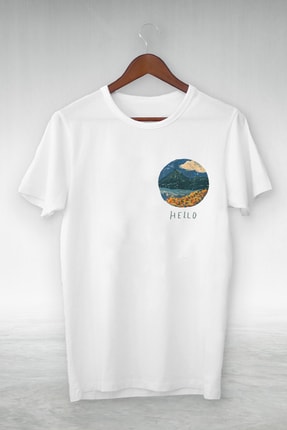 Beyaz Unisex Hello Baskılı Oversize T-shirt HelloBeyazTişört