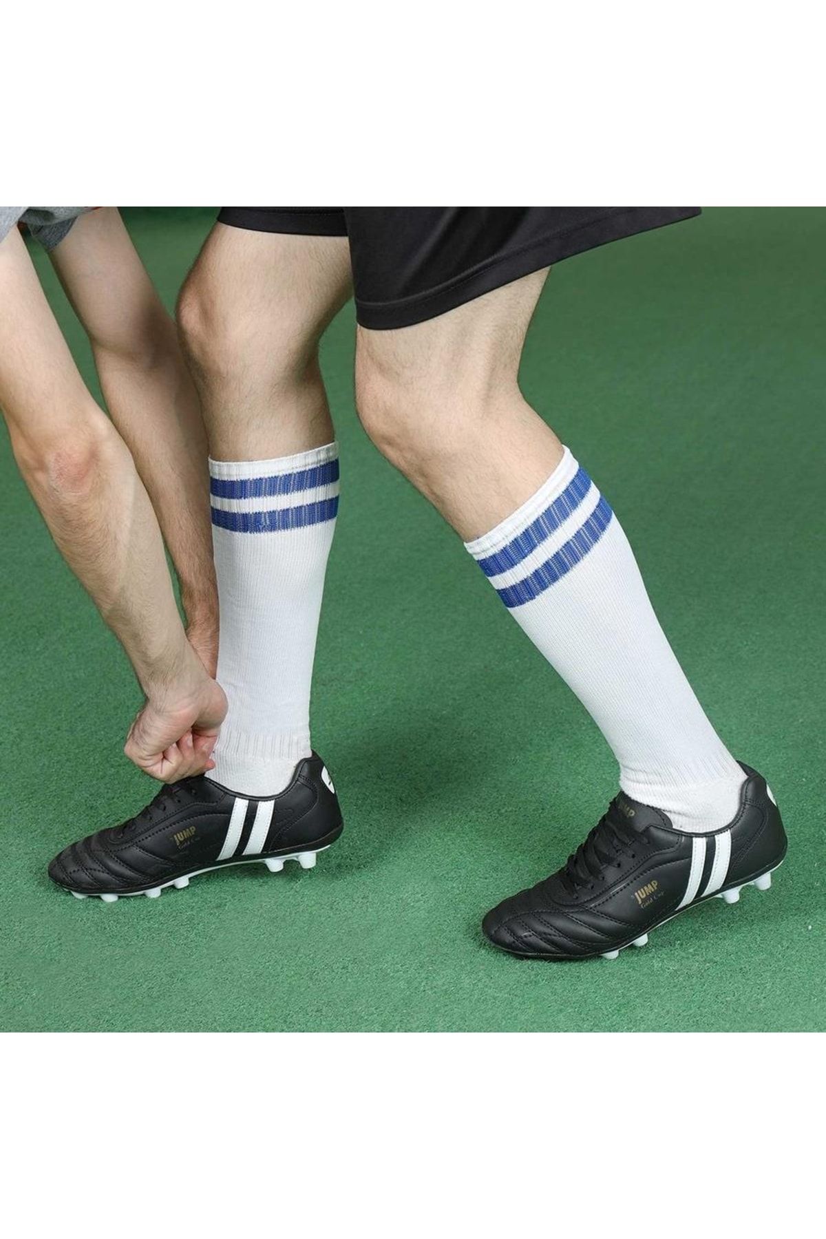 کفش چمن مصنوعی داخلی مشکی مردانه 13256 Crampon Astroturf Field فوتبال Jump