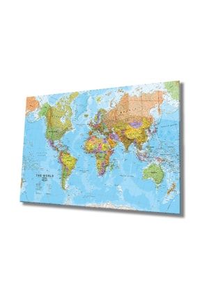 Dünya Haritası 13 Cam Tablo GLASSQX4005