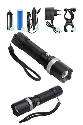 Km-110 Profesyonel Şarjlı El Feneri Ledli+flashlight+zoom Özellikli 6 Parça Full Set DP55AS