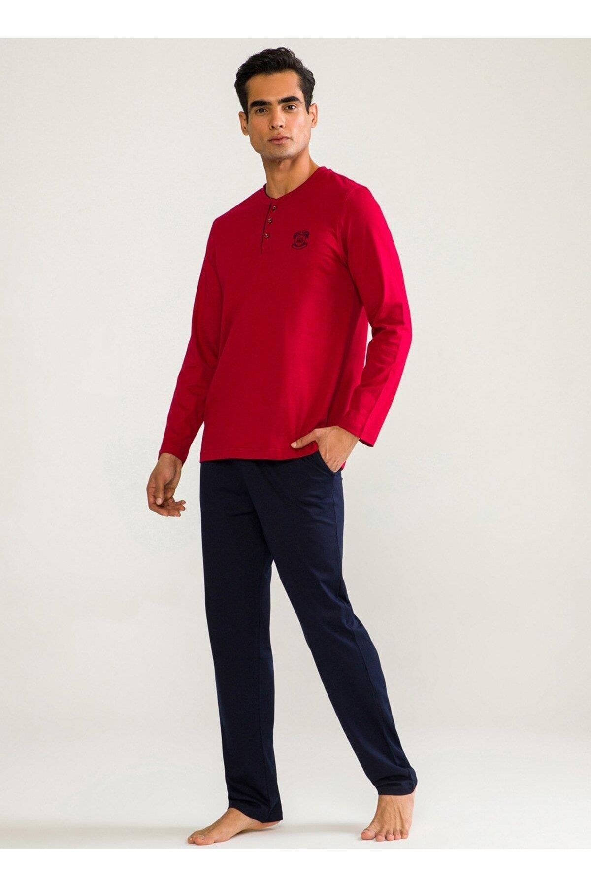 D'S Damat Mlvx D's Damat 01005 Uzun Kol Pijama Takımı Mlvx Blsm