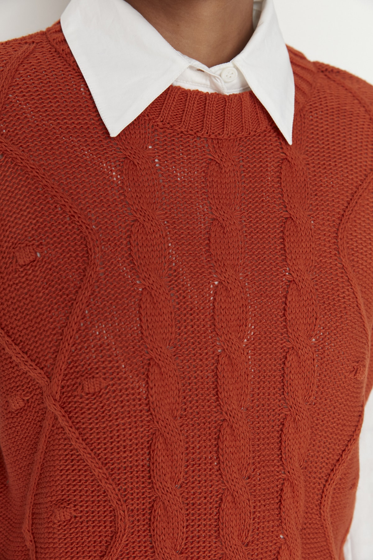 Trendyol Modest Pullover Weste Braun Regular Fit Fast ausverkauft