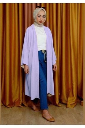 Kadın Lila Ayrobin Kuşaklı Kimono TYC00469858758
