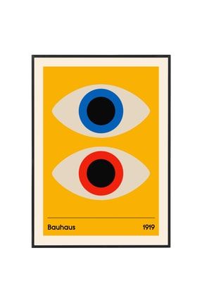 Siyah Çerçeveli Bauhaus Double Eye Tablosu Koleksiyon No:10