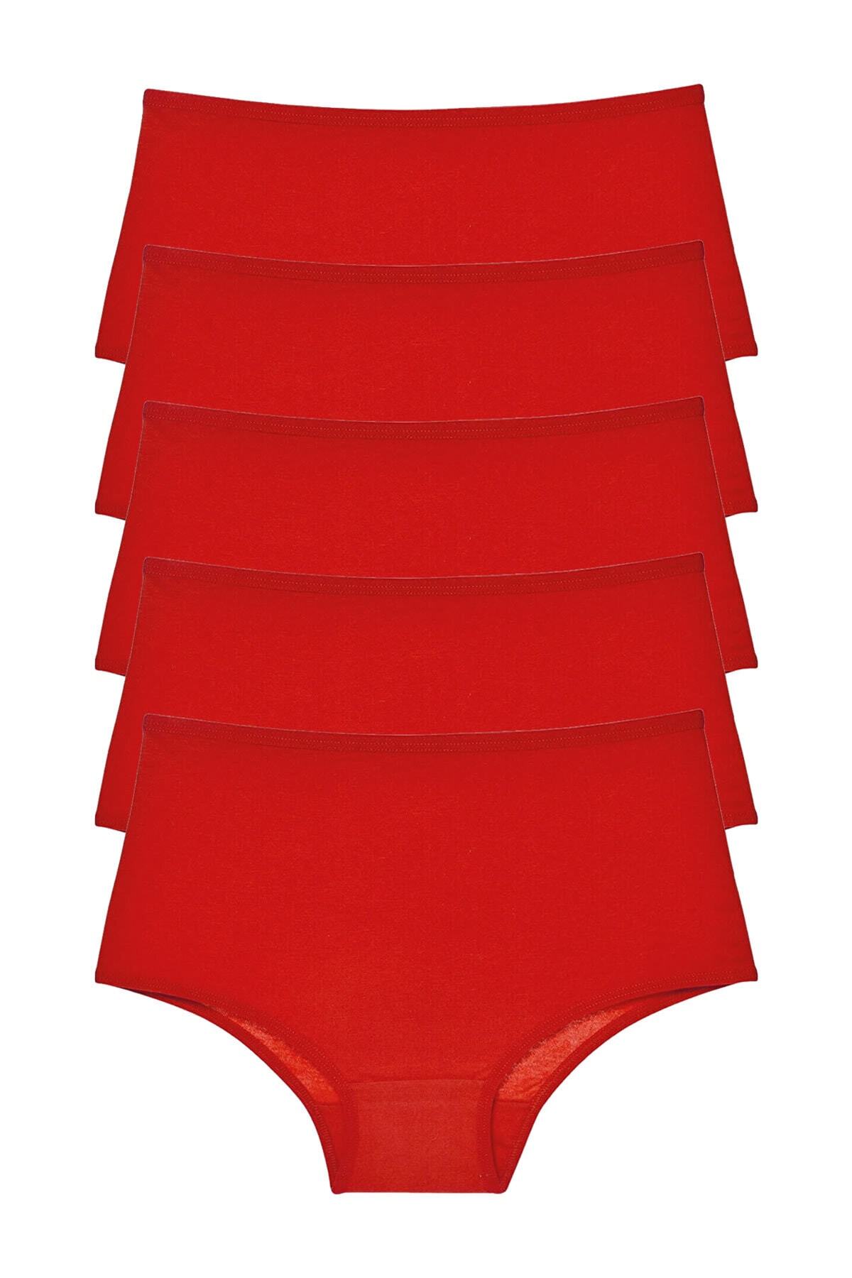 Women's Red 5-Pack High Waist Briefs
