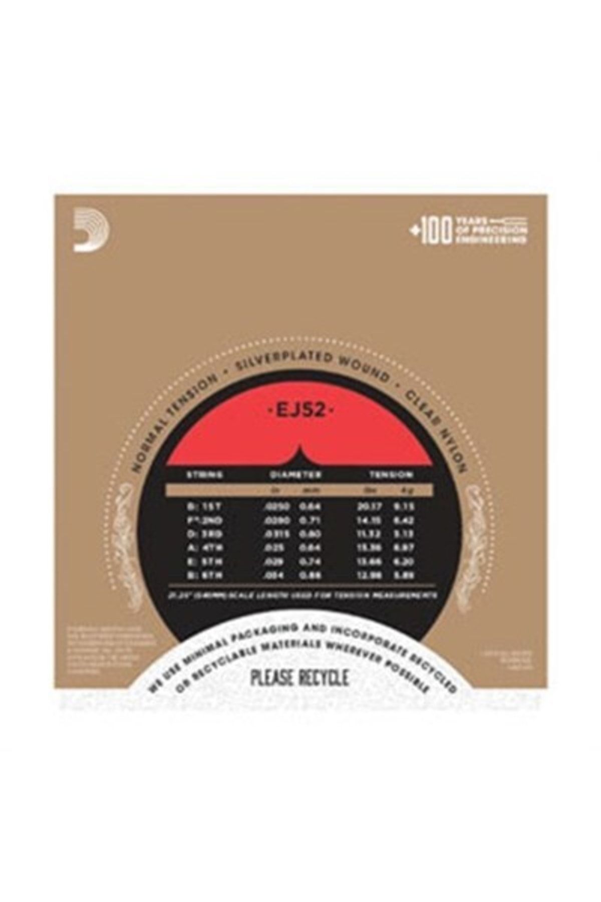 Daddario-D ́addario Ej52 Alto, 1/4, 2/4, 3/4 Classical Guitar String 2