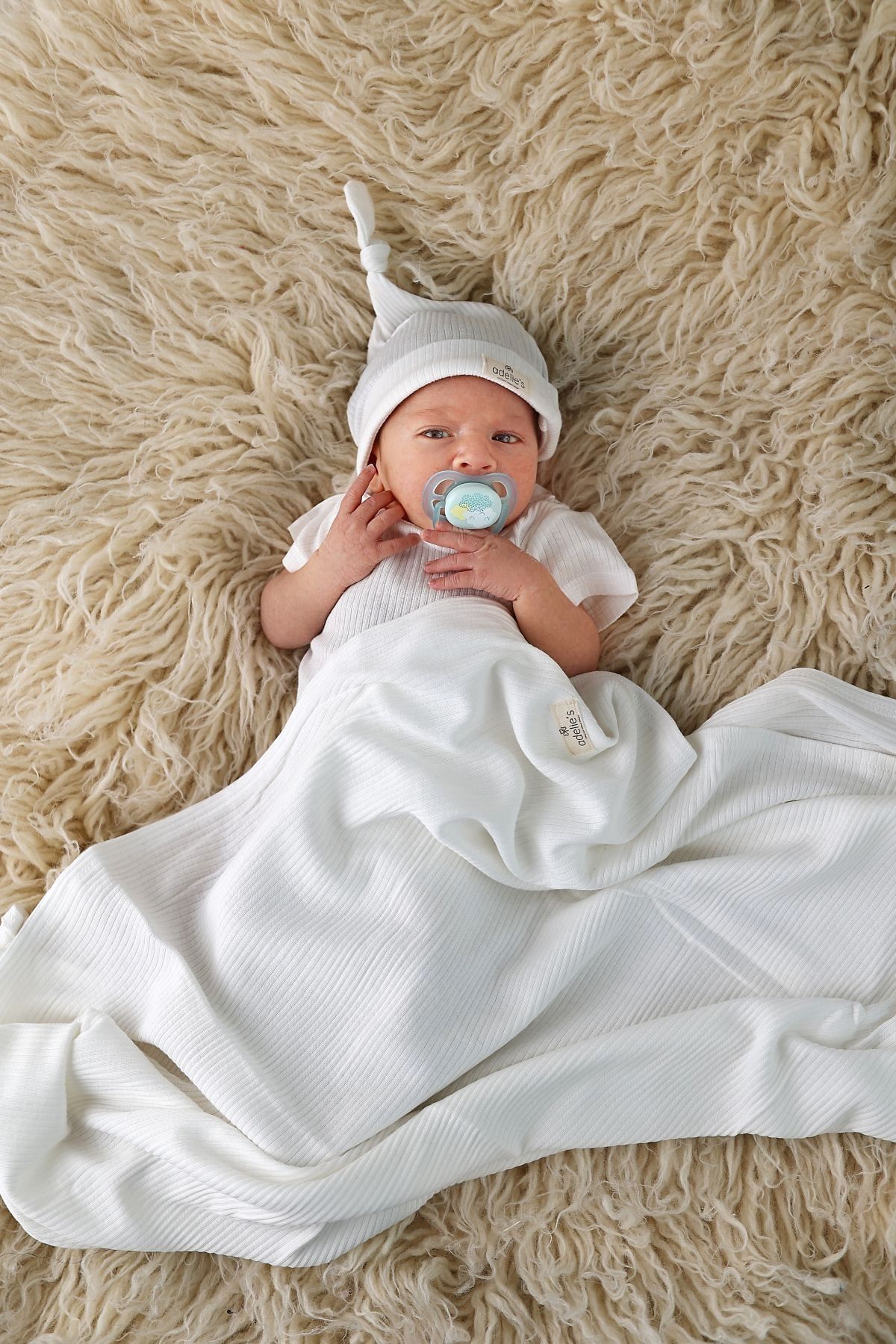 Adelie's Organik Pamuklu Fitilli Soft 6 Parça Hastane Çıkış Seti