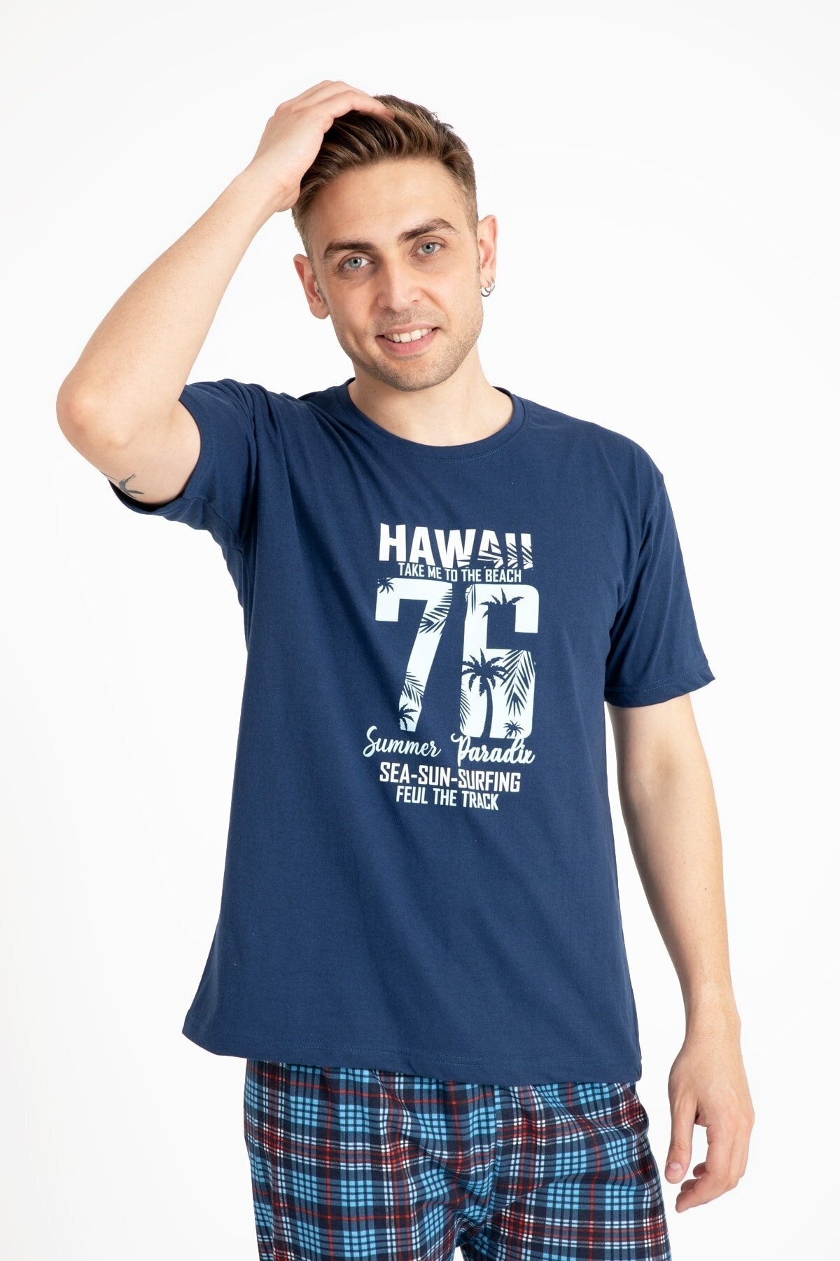 TAMPAP  Erkek Baskılı Pijama Takımı Kısa Kollu - Görsel 3