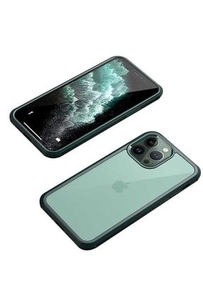 Apple Iphone 13 Pro Max Ile Uyumlu Temperli Elegant Tasarım Silikon Kılıf Koyu Yeşil SKU: 379744