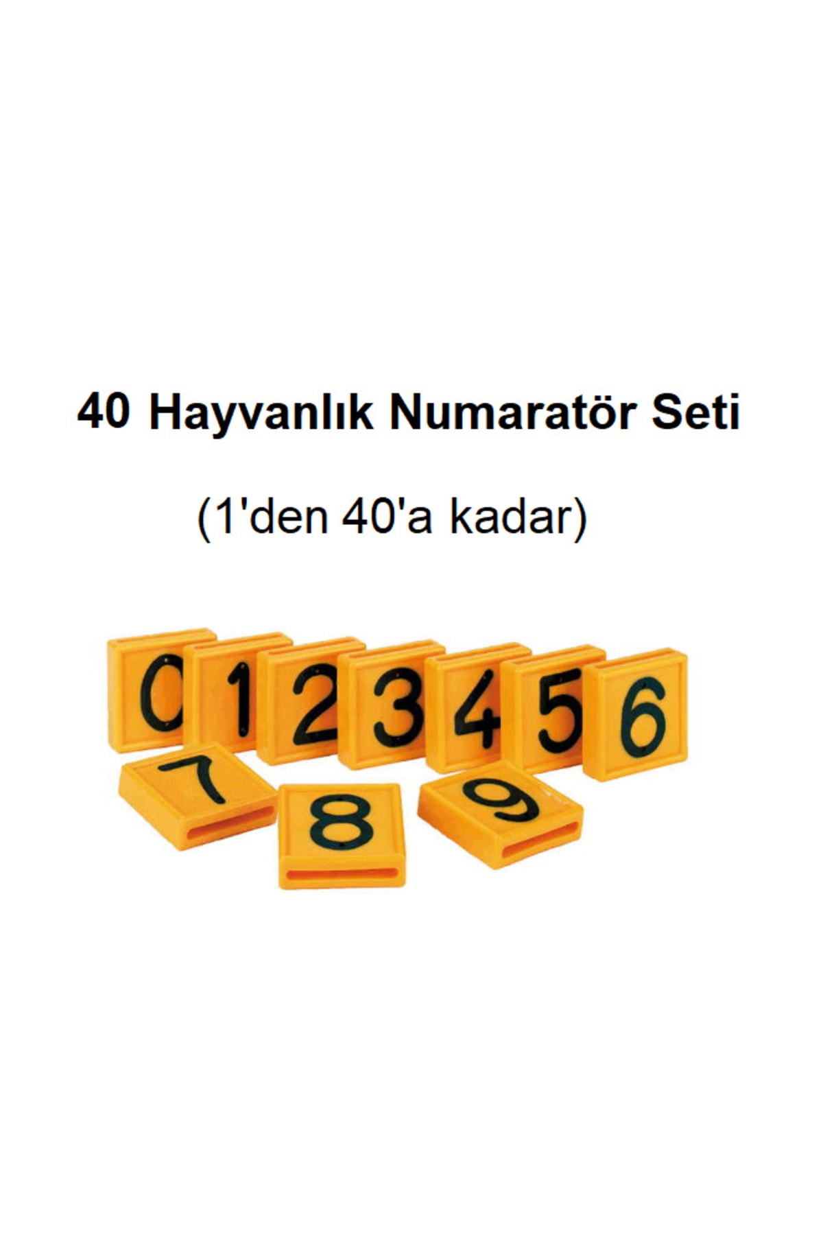 40 Hayvanlık Boyun Kayışı Numaratör Seti (1'den 40'a Kadar)