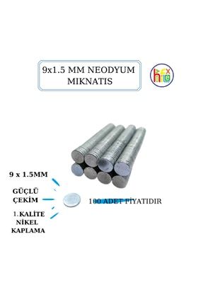 Neodyum Mıknatıs Nikel Kaplama 9mm X1,5mm (100 Adet) 5877088