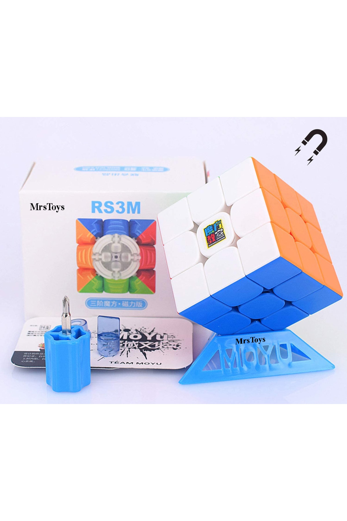 MRSTOYS Moyu Rs3m Magnetic 3x3+ Küp Yağı Hediye Zeka Küpü Sabır Küpü Akıl Küpü Sihirli Küp