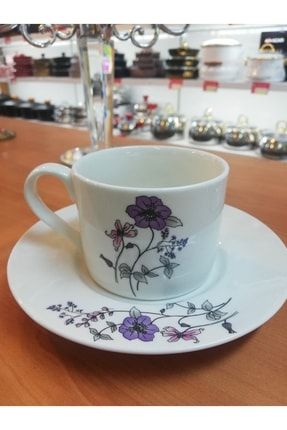Kütahya Porselen 6 Lı Çiçekli Desen Nescafe & Çay Takımı Ksn678