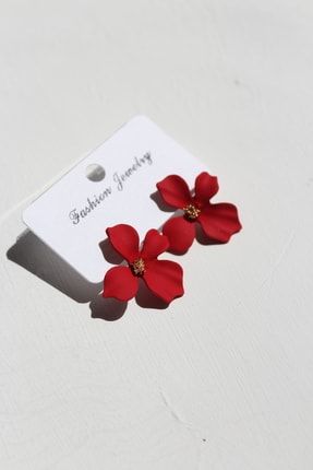 Clay Çiçek Küpe Kırmızı | 3cm AKKP-0005