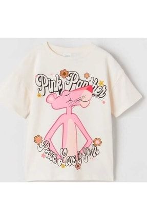 Pempe Panter Baskılı Çocuk T Shirt Çocuk Tshirt Pink Panther 1254-7896