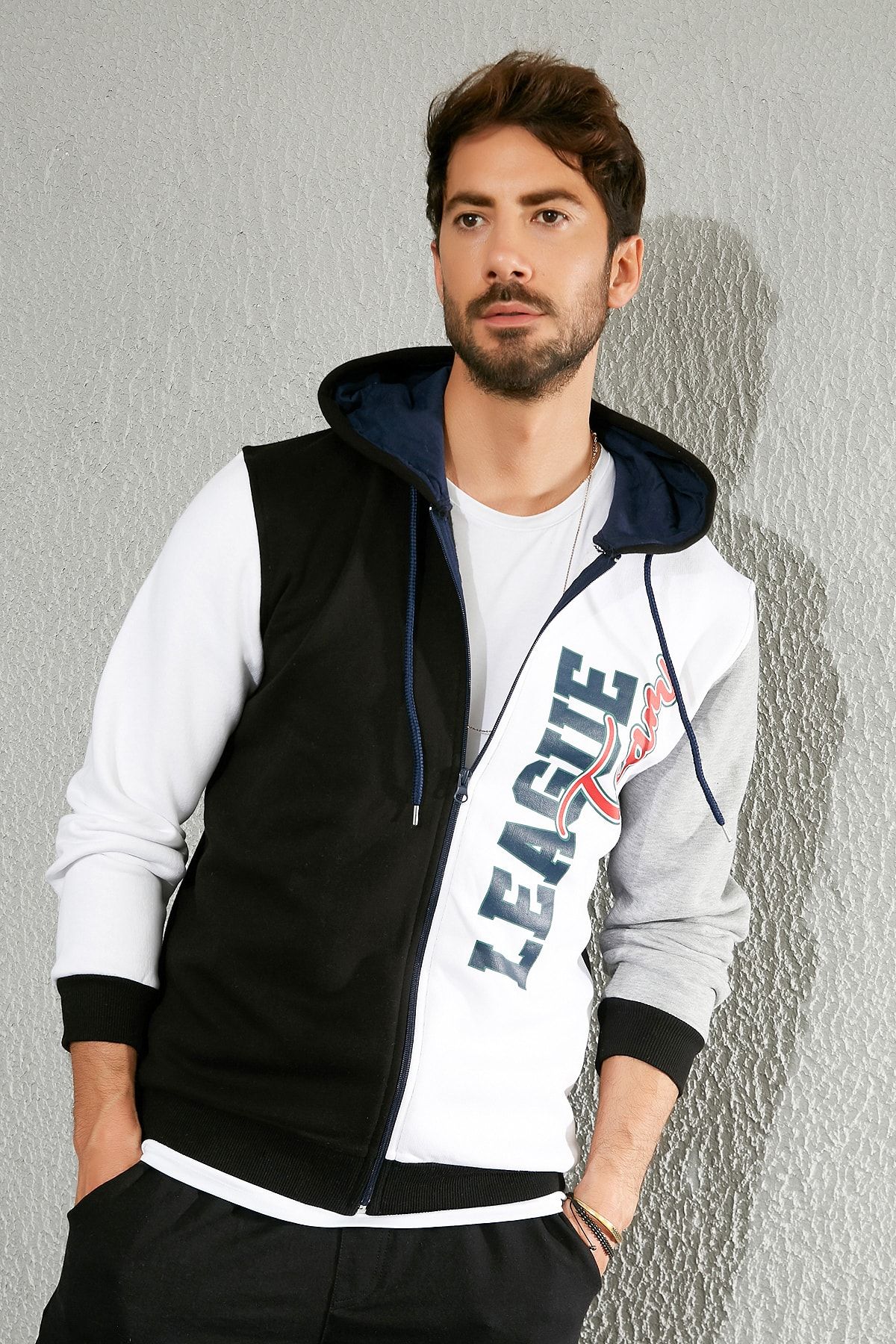Sateen Men Sweatshirt Mehrfarbig Regular Fit Fast ausverkauft QV9393