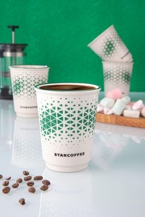 Starcoffee 4 Adet Cappucino, Filtre Kahve, Çay, Nescafe Fincan, 310 Ml. Kulpsuz Kupa TSK-103-4