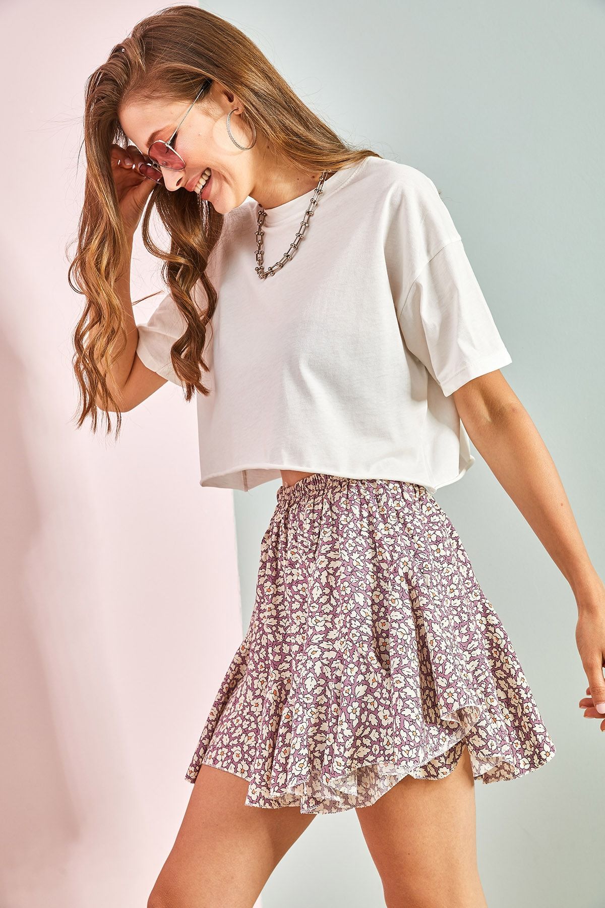 Bianco Lucci Women s Elastic Piece Skirt with Shorts 7058 Trendyol