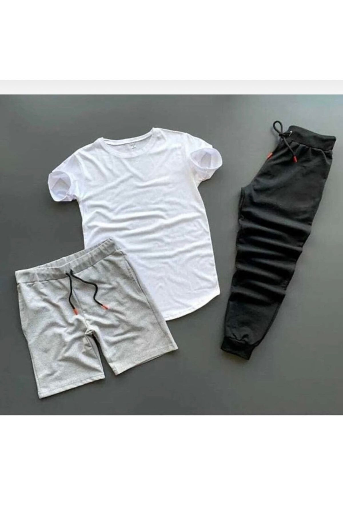 Joza Outdoors Set Combinat Unisex, Negru, Alb, Gri, 3 Piese (tricou-short-pantaloni De Trening) Unisex - M