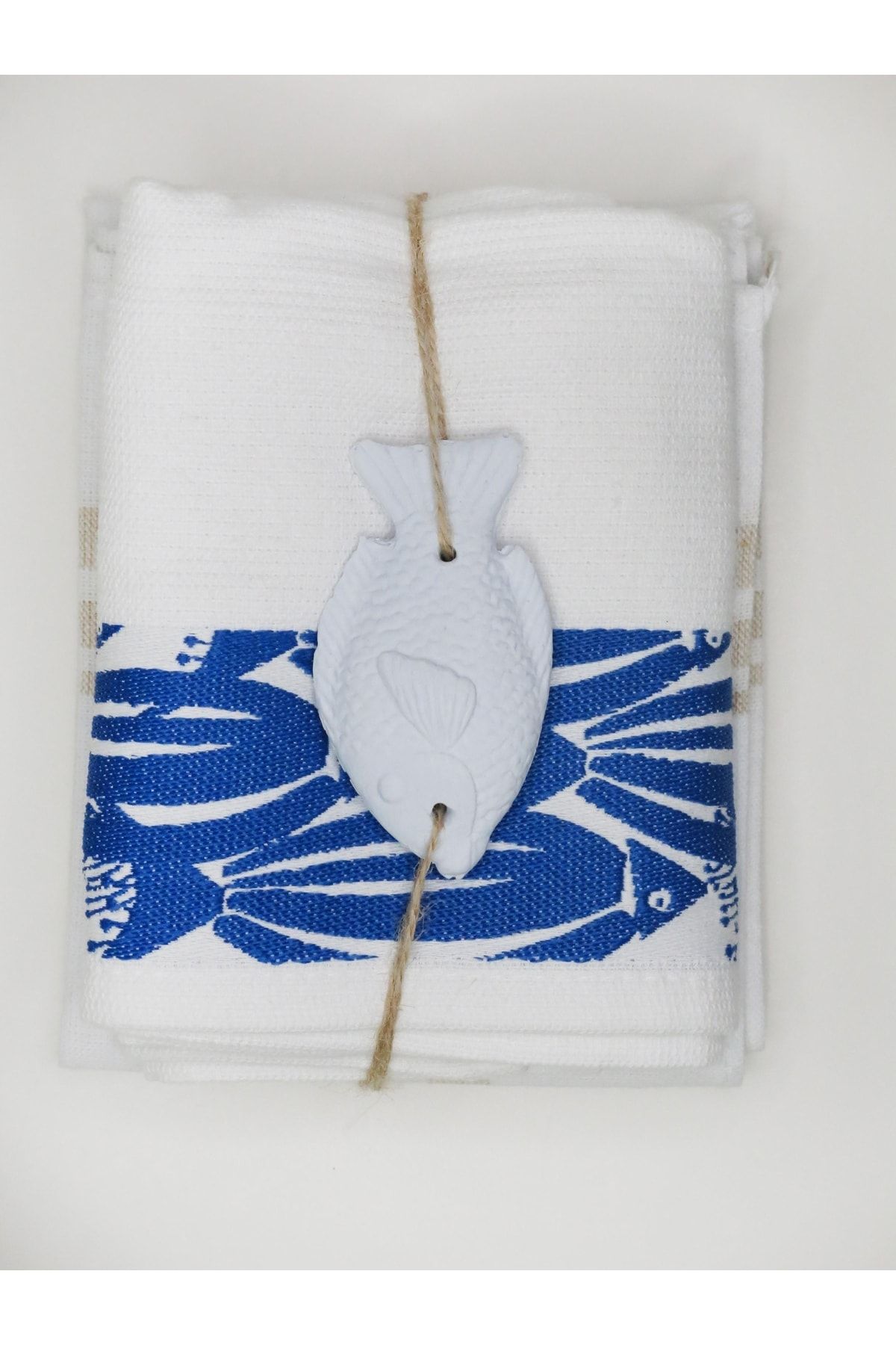 Missi Set De 2 Cârpe De Uscare Jacquard Cu Pește Marin - Mărime unică
