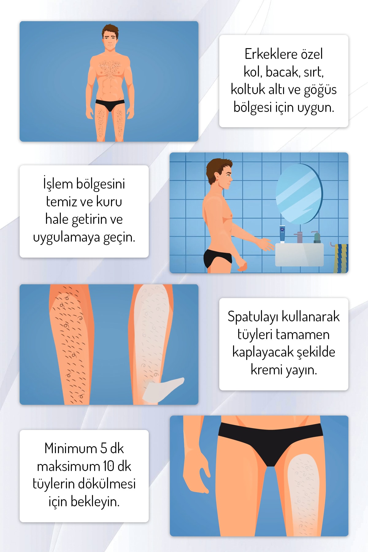 Normal Ciltli Erkekler Için Vücut Tüy Dökücü Krem - Hair Removal Cream Normal 200ml — BODYNATUR407333 — تصویر 4 از 6