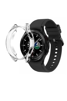 Samsung Galaxy Watch 4 44mm Uyumlu Önü Kapalı Silikon Ekran Ve Kasa Koruyucu Kılıf GalaxyW4-44-silikon