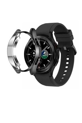 Samsung Galaxy Watch 4 44mm Uyumlu Önü Kapalı Silikon Ekran Ve Kasa Koruyucu Kılıf GalaxyW4-44-silikon