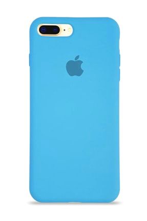 Iphone 7plus-8plus Uyumlu Logolu Lansman Kılıf Iç Kısmı Kadife Gökyüzü Mavisi 7/8Plus-Lansman