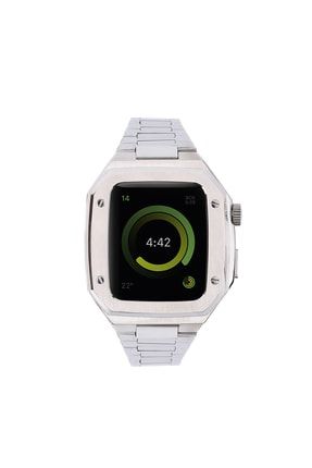 Apple Watch 7 45mm Kordon Luxury Tasarım Paslanmaz Çelik Kasa Korumalı Special Kordon CPCSE/WATCH7-45MM-KRD-64
