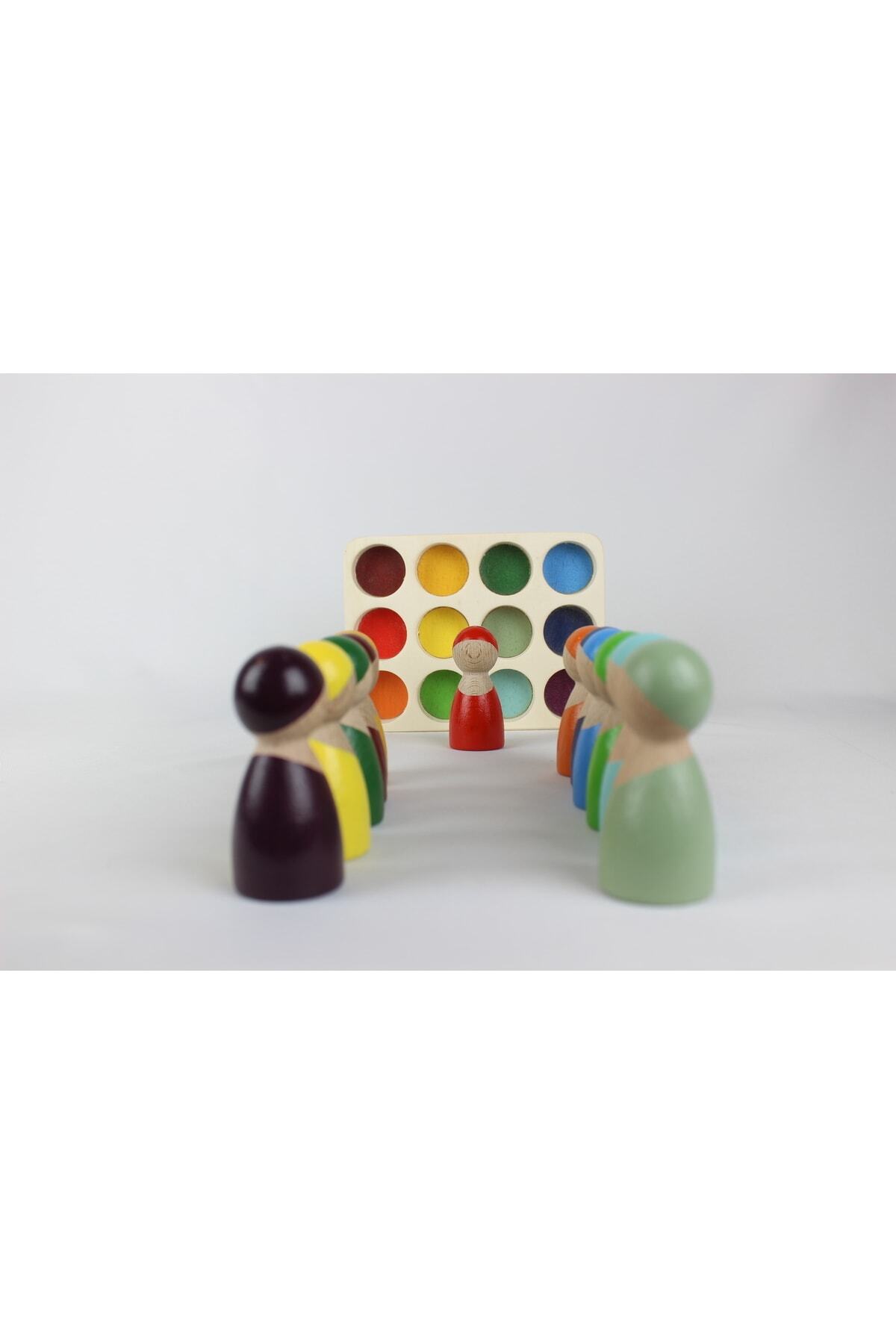 aliwooden 12 Li Waldorf Gökkuşağı İnsan Figürleri fotoğrafı 4 (önizleme)