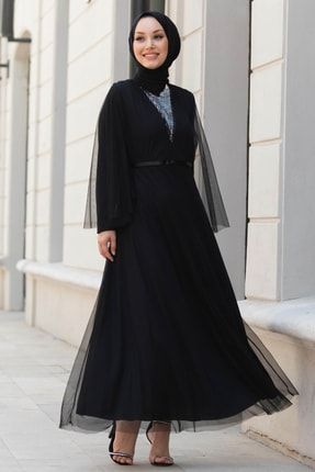 10314-Sıyah Abiye Elbise