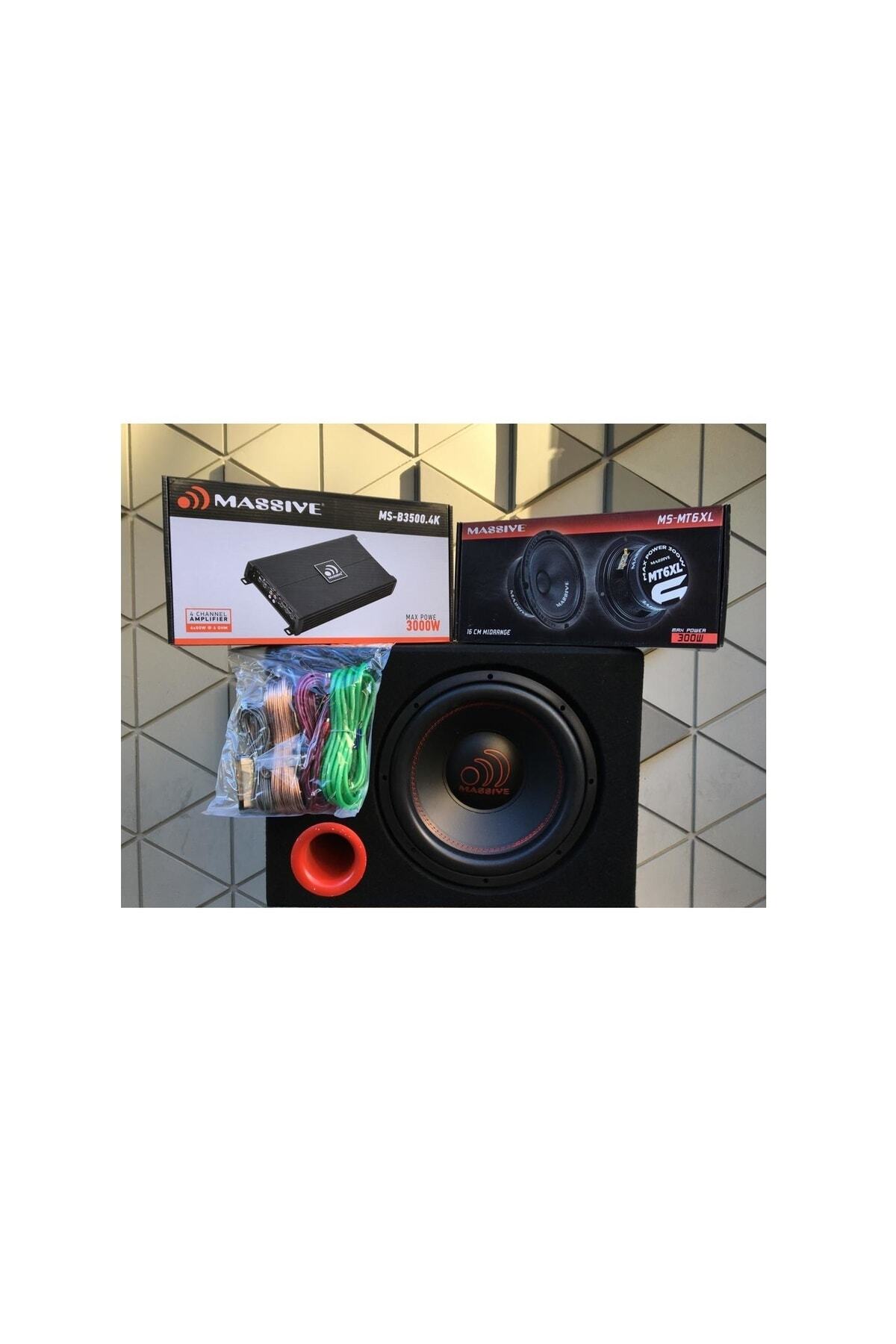 Massive Ms-neo12.s4 30 Cm Kabinli Subwoofer Bas 3000w 4 Kanal Amfi