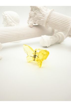 Açık Sarı Kelebek Mandal Toka kelebekk