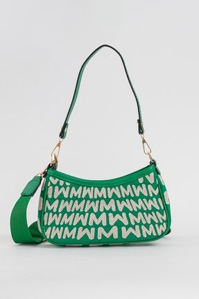 Kadın Logolu Baget Çanta Yeşil 66MNG45