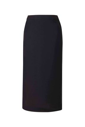 Yeni Büyük Beden Klasik Kesim Astarlı Etek - Siyah P12205S8061